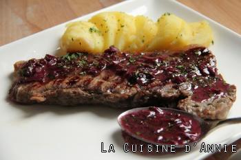 Steak with Red Wine-Shallot Sauce Recipe