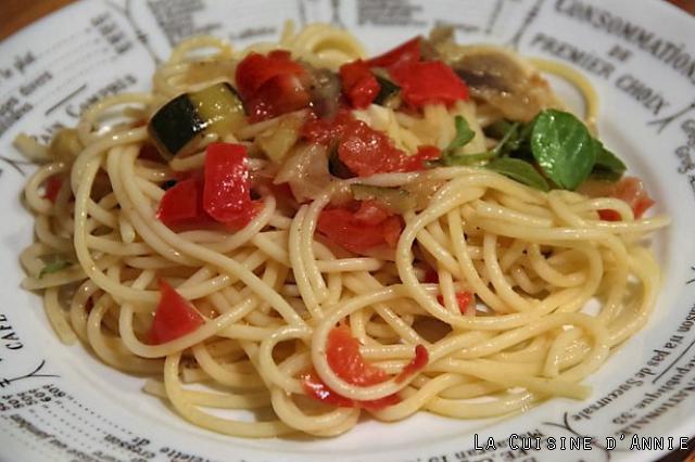 Spaghetti  aux légumes d'été